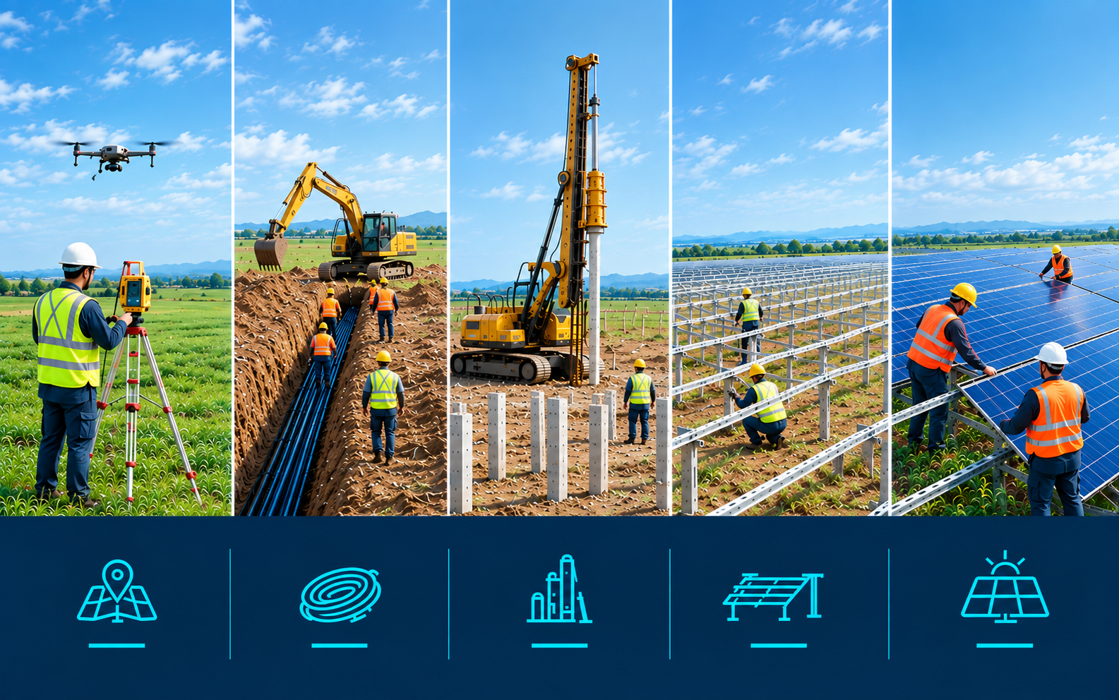 Solar Construction Surveying and Pile Driving